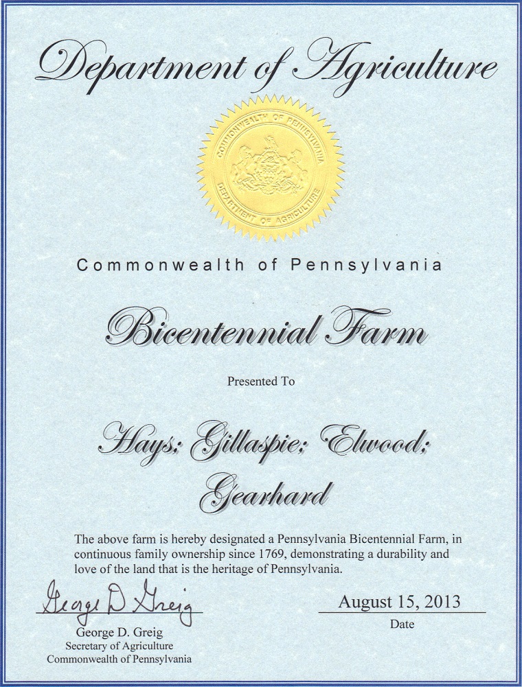 Bicentenial Certificate