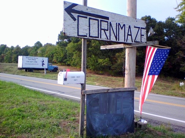 Corn Maze Entrance Sign